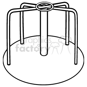 300x300 Royalty Free A Black And White Merry Go Round 159145 Vector Clip