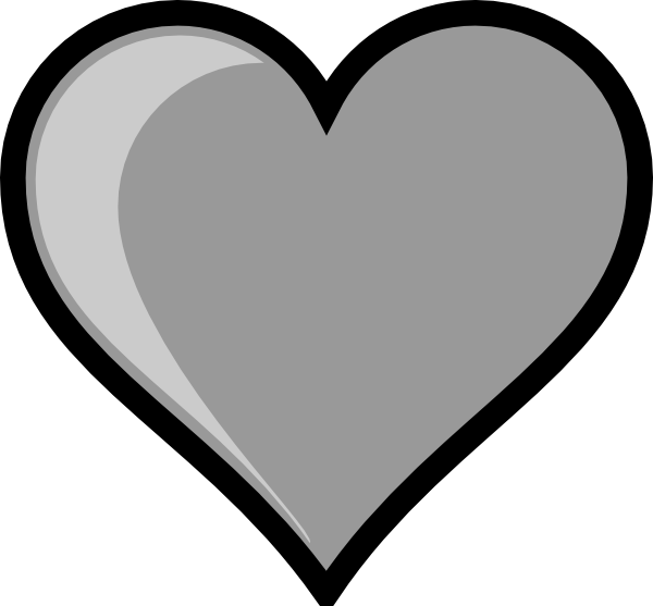 600x557 Gray Heart Clip Art