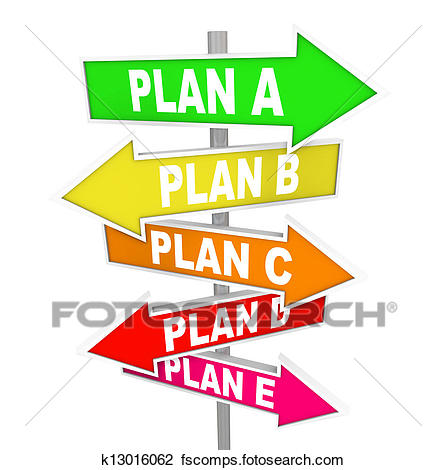 446x470 Clip Art Of Many Plans Rethinking Strategy Plan A B C Signs