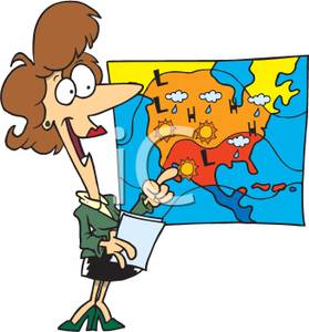 279x300 Free Clipart Image A Meteorologist Pointing To A Map Of The Weather