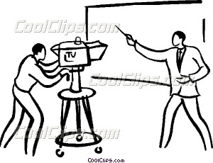300x230 Reporter Doing A Broadcast Vector Clip Art
