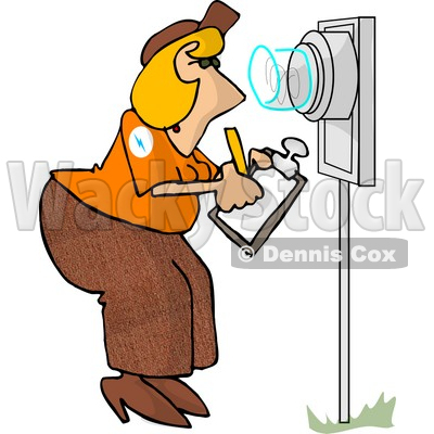 400x400 Meter Reader Writing Down Electricity Usage Clipart Picture