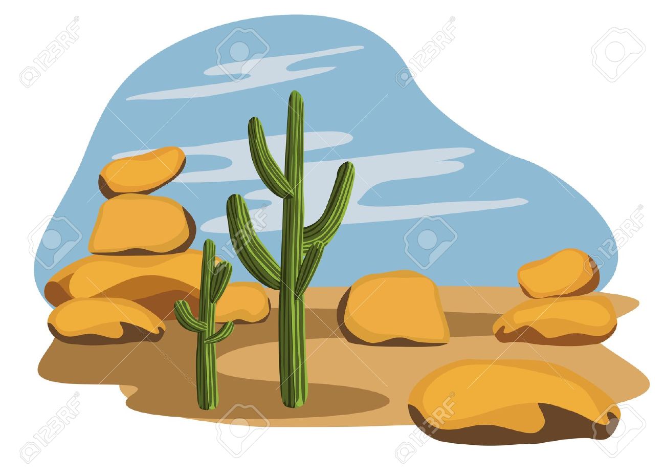 1300x930 In The Desert Clipart Mexican Cactus