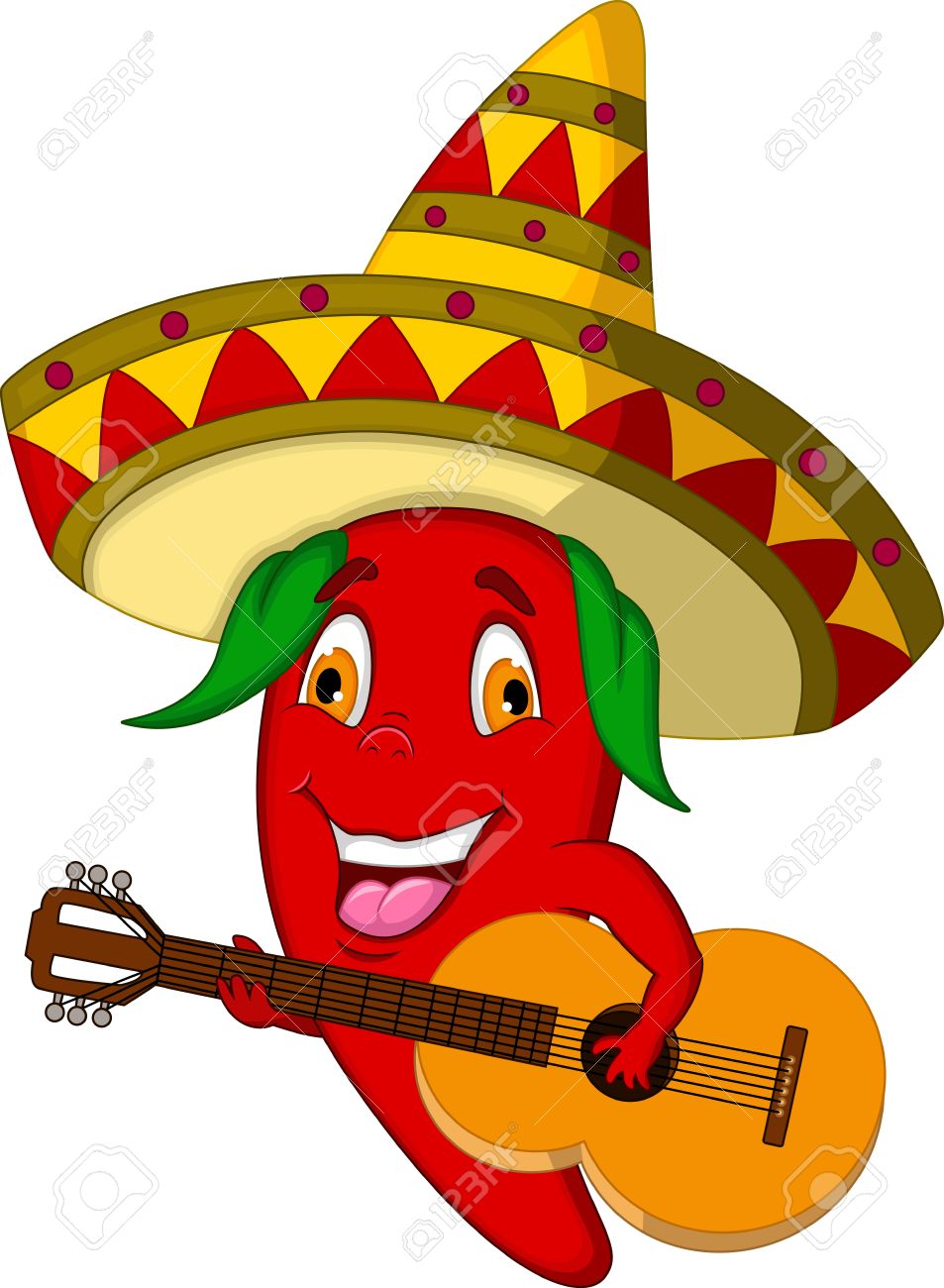953x1300 Red Chili Pepper Cartoon Character With Mexican Hat And Mustache