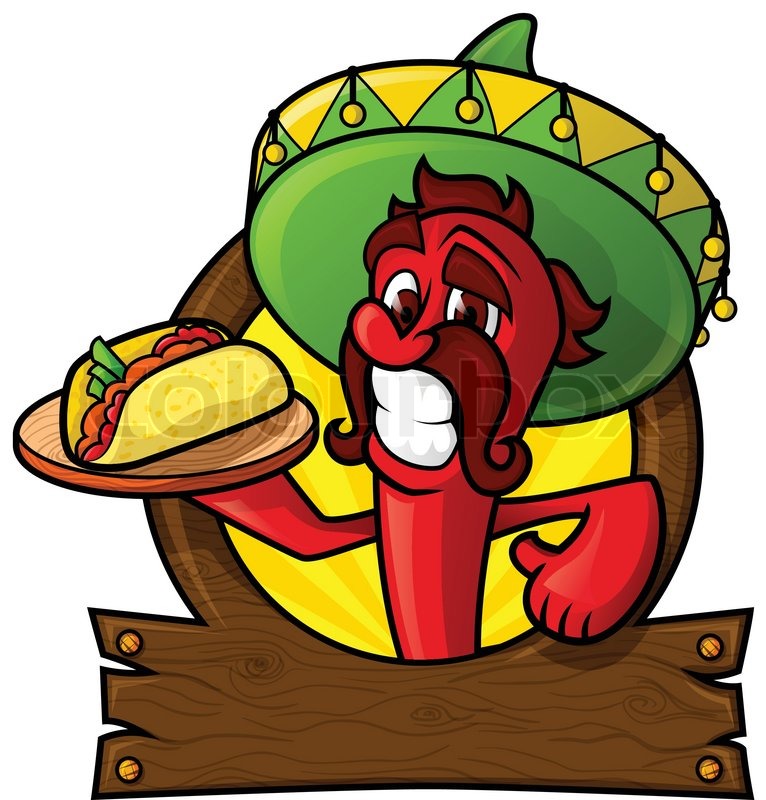766x800 Character Pepper On A Signboard With Tacos. Cheesy Chili Invites