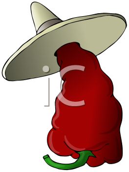 264x350 Mexican Chili Pepper Wearing A Sombrero
