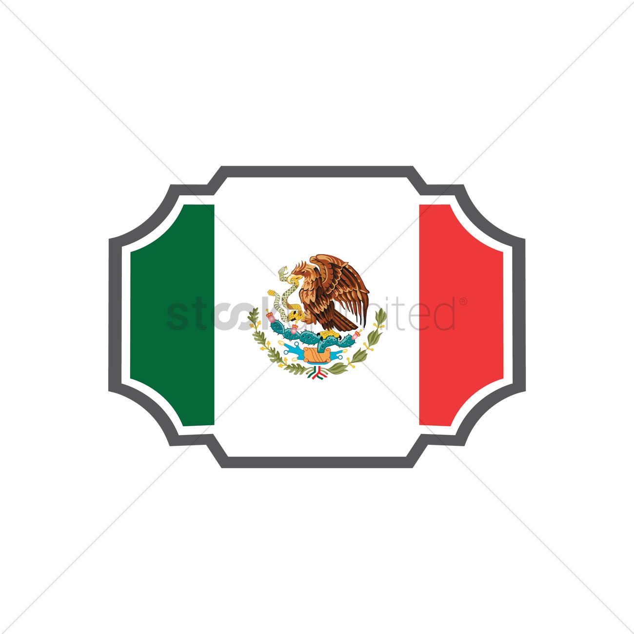 1300x1300 Mexican Flag Label Vector Image
