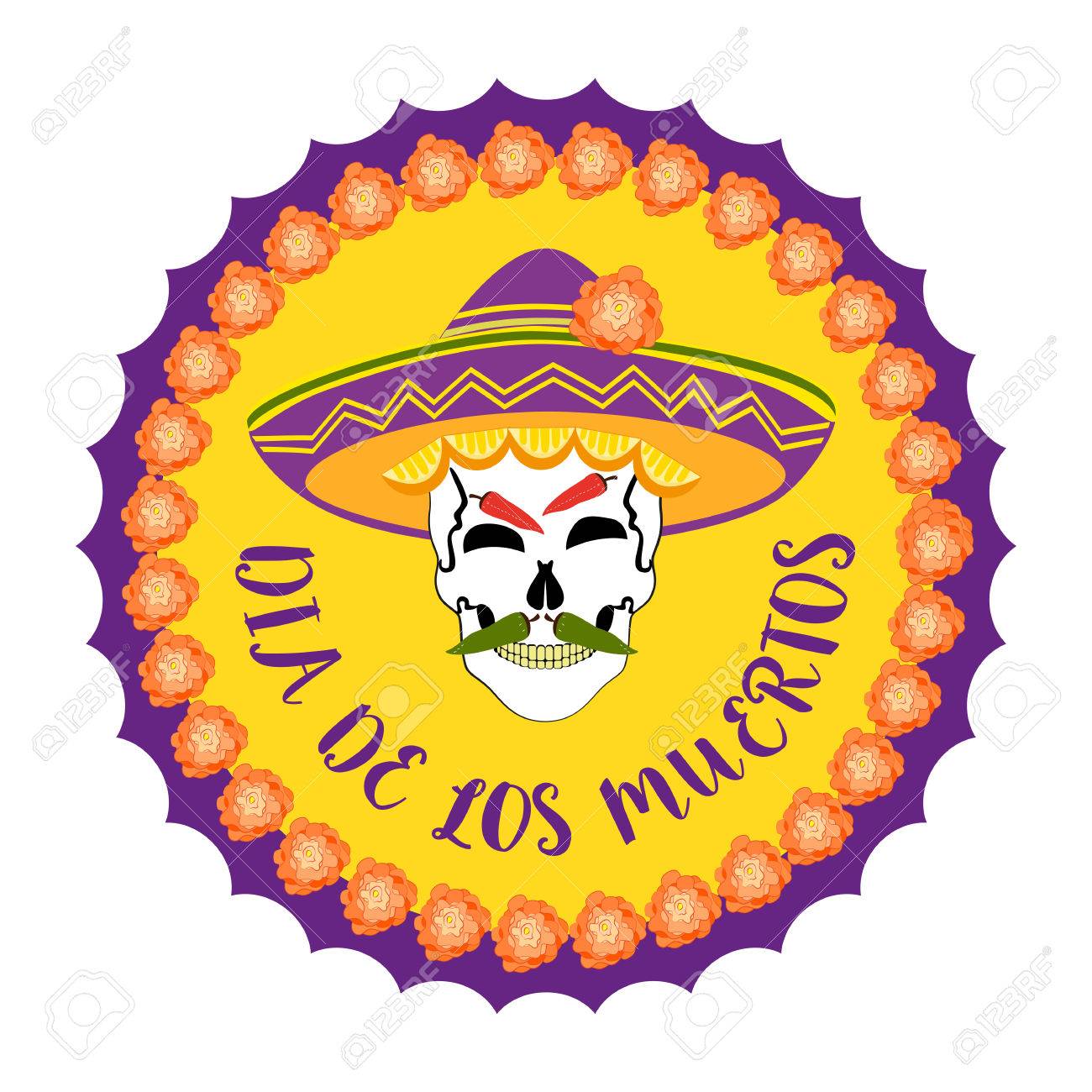 1300x1300 Mexican Dia De Los Muertos. Day Of The Dead Sugar Skull, Flowers