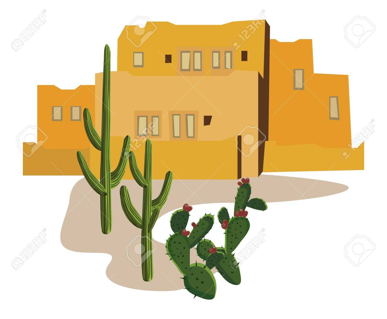 1300x1070 Mexican Village Royalty Free Cliparts, Vectors, And Stock