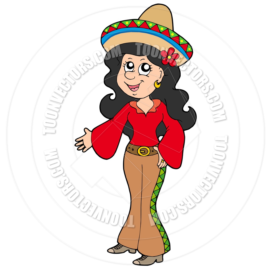 940x940 Cartoon Cute Mexican Girl By Clairev Toon Vectors Eps