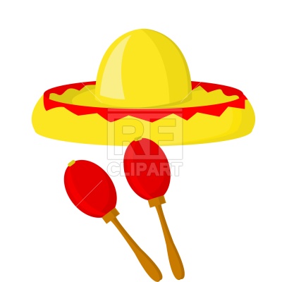 400x400 Mexican Maraca Sombrero Royalty Free Vector Clip Art Image