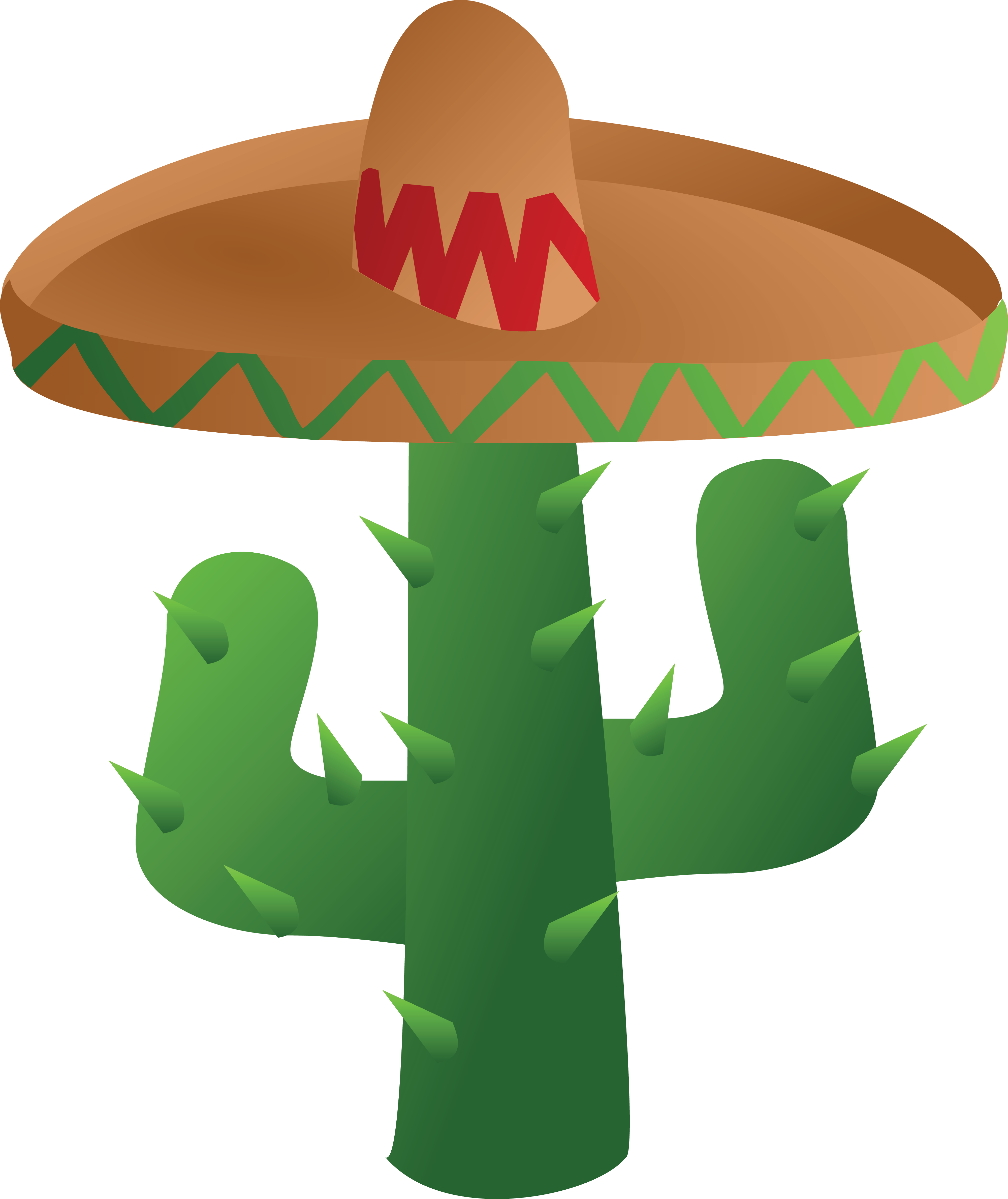 4000x4756 Free Clipart Of A Mexican Cactus Wearing A Sombrero Hat