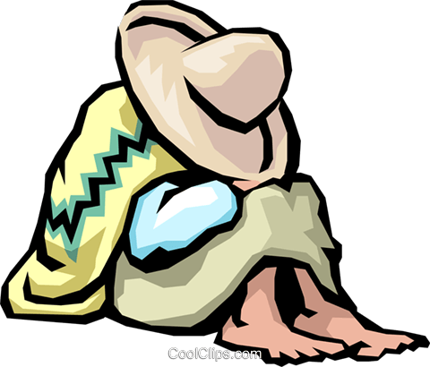 480x410 Sleeping Mexican Royalty Free Vector Clip Art Illustration
