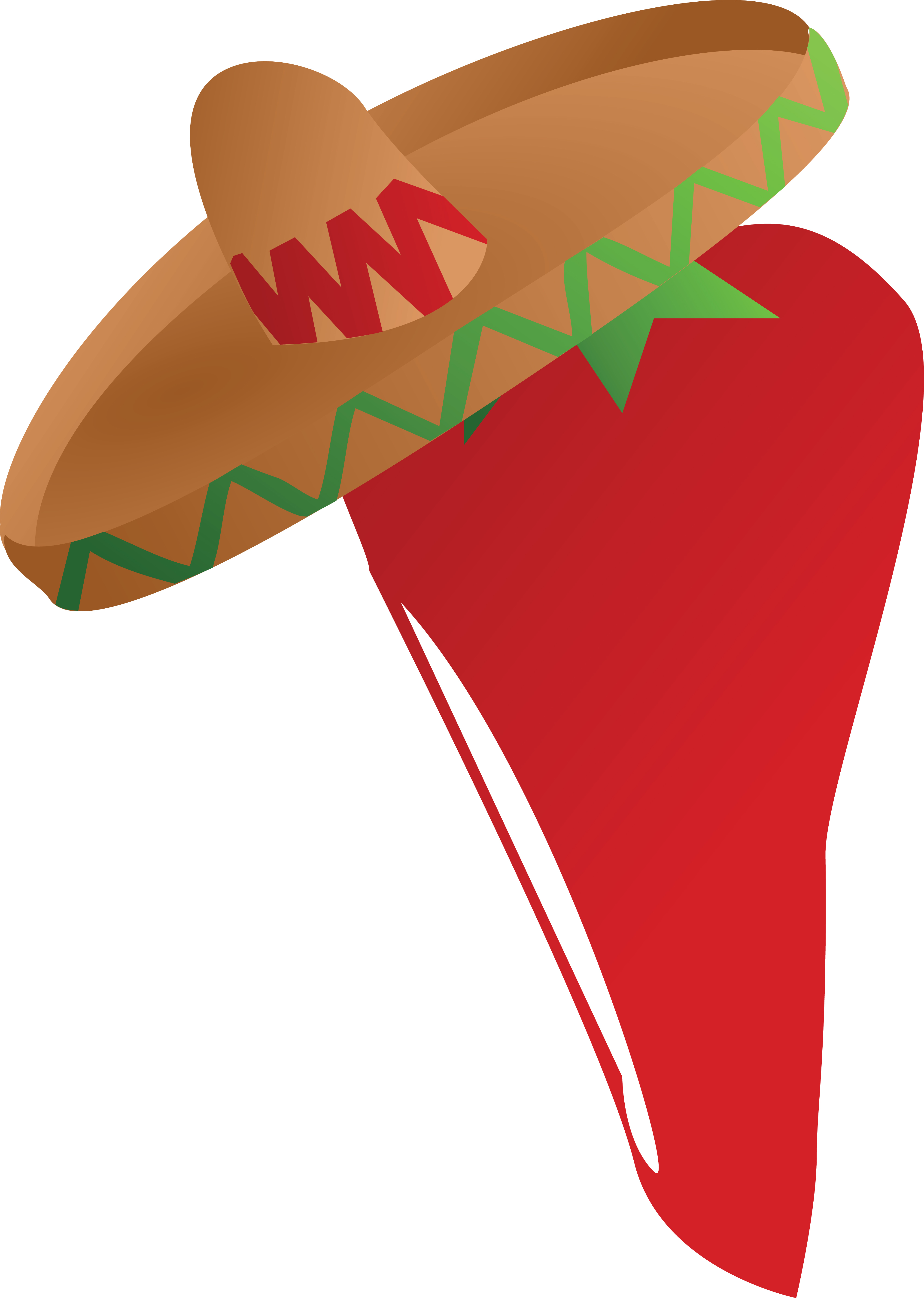 4000x5620 Clipart Of A Mexican Chili Pepper Wearing A Sombrero Hat