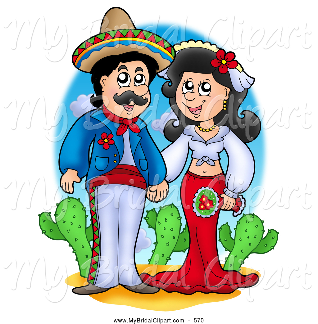 1024x1044 Bridal Clipart Of A Happy Hispanic Wedding Couple Holding Hands By