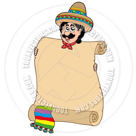 460x460 Cartoon Mexican Man With Scroll By Clairev Toon Vectors Eps