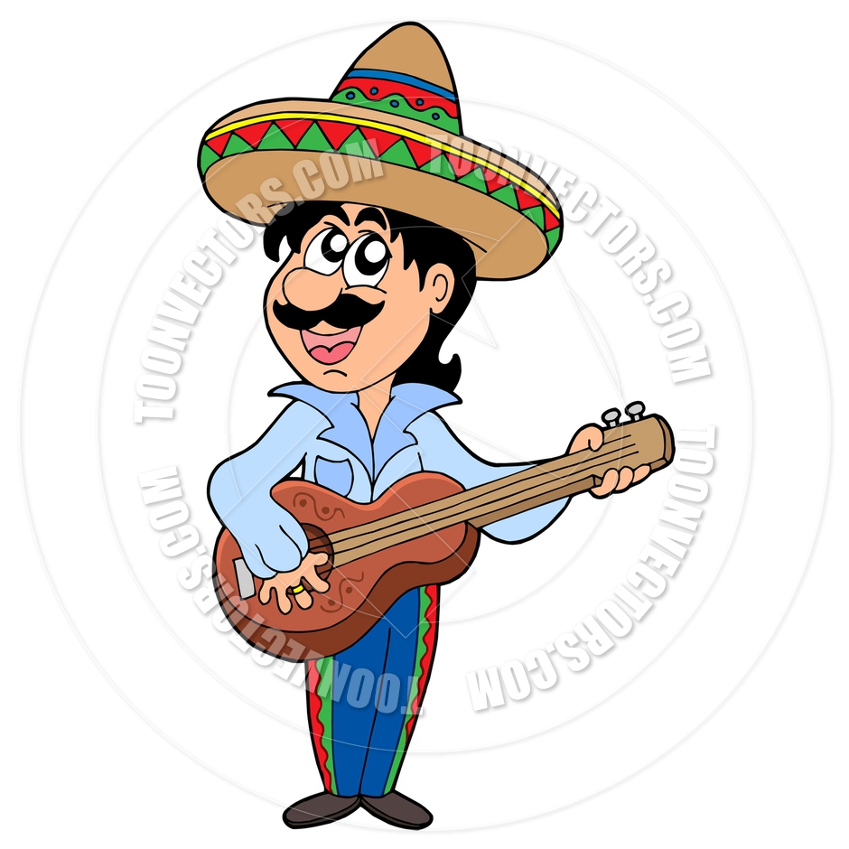 940x940 Cartoon Mexican Musician By Clairev Toon Vectors Eps