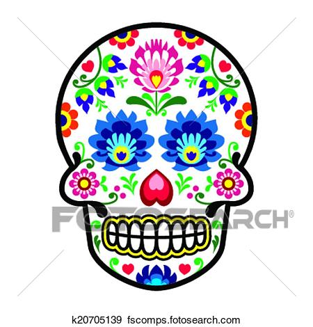 450x470 Clip Art Of Mexican Sugar Skull