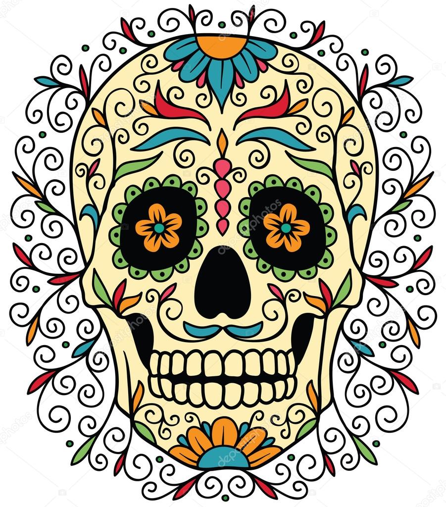 901x1024 Mexican Sugar Skull Stock Vector Rvvlada