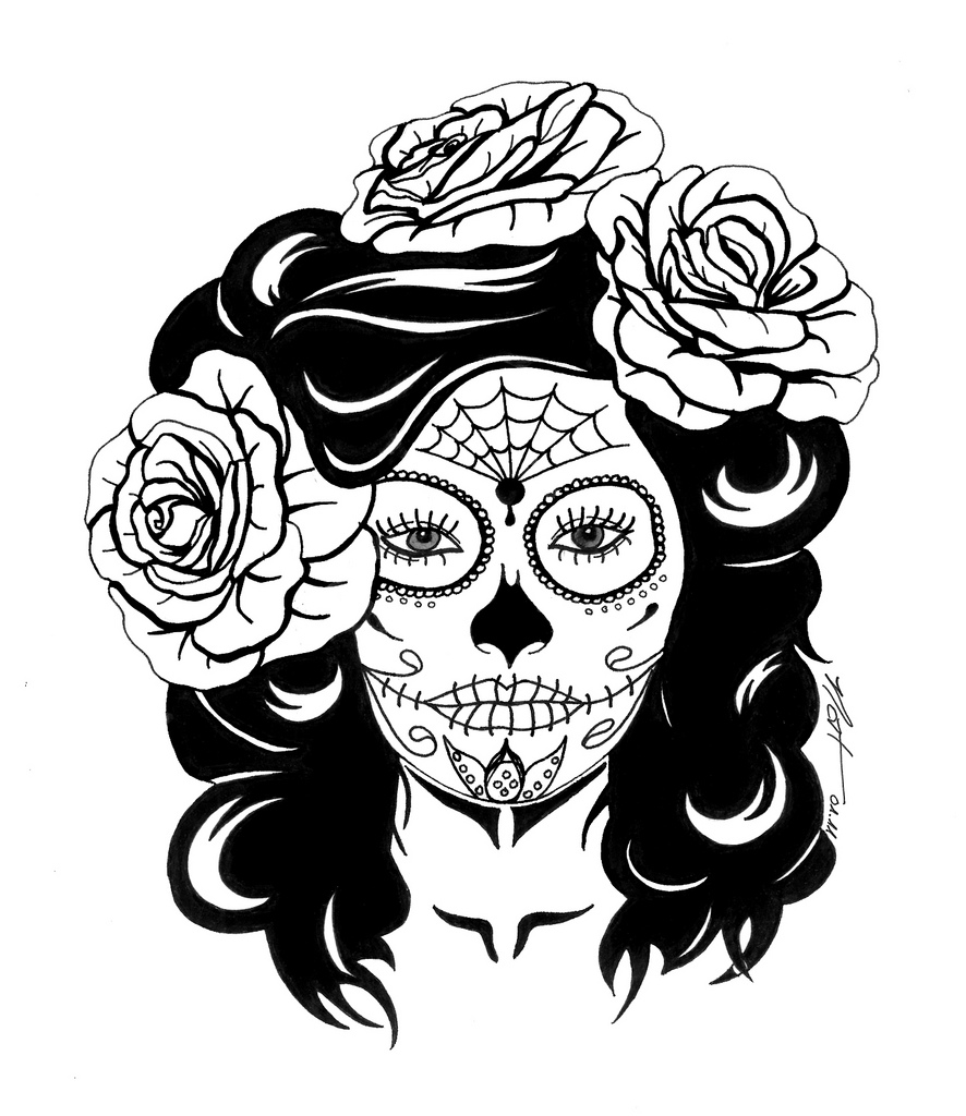 886x1024 Sugar Skull Clipart Rose