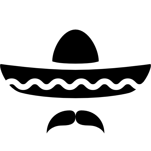 512x512 Black Sombrero Clipart
