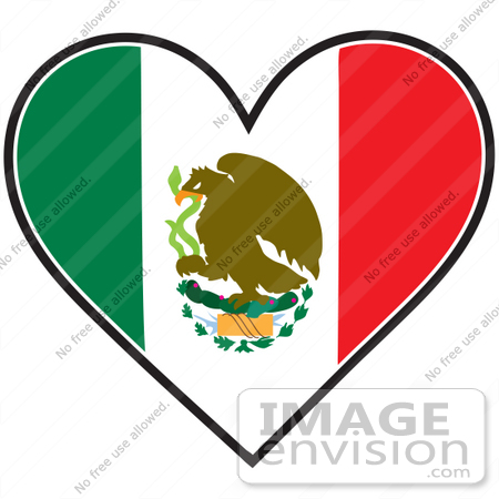 450x450 Clip Art Graphic Of A Mexican Heart Flag