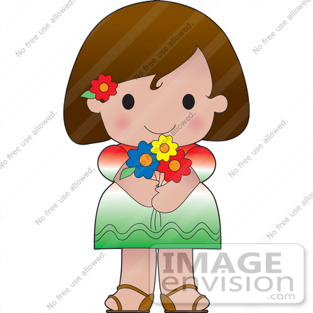450x450 Clip Art Graphic Of A Brunette Haired Poppy Character Of Mexico