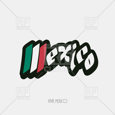 400x400 Mexico Script Hand Lettering Text Royalty Free Vector Clip Art