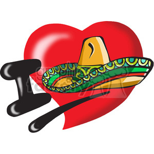 300x300 Royalty Free I Love Mexico 389807 Vector Clip Art Image