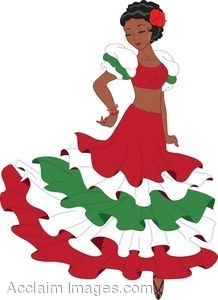 218x300 Clipart Illustration Of A Latino Woman Dancing A Pasa Doble Dance