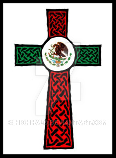 400x543 Celticcross Mexican Flag Tat By Highhalo