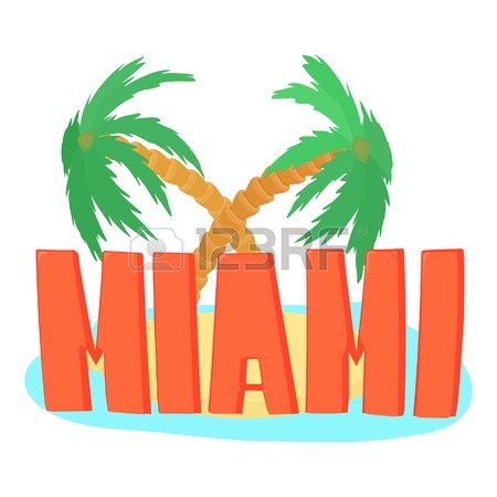 450x450 Miami Palm. Cartoon Illustration Of Firework Vector For Web