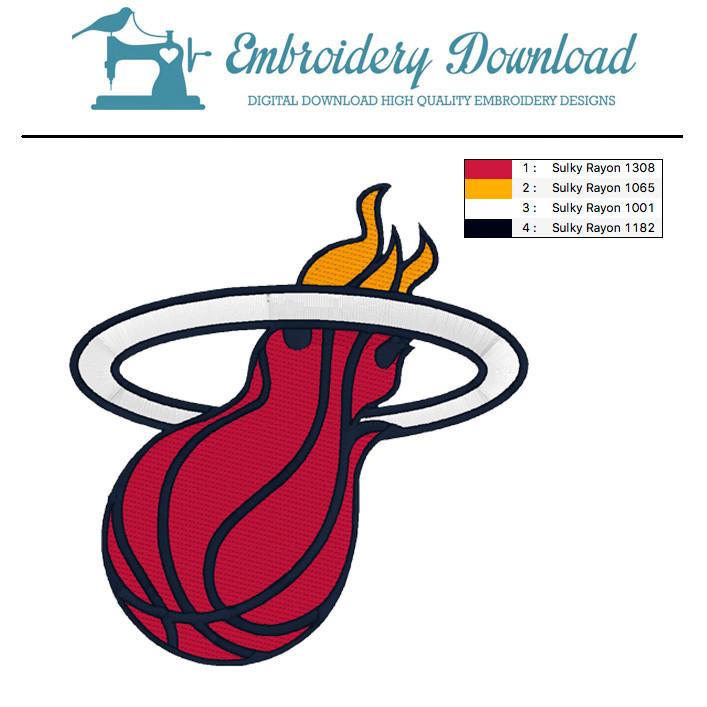 707x707 Miami Heat Nba Logo Embroidery Design