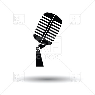 400x400 Old Microphone Icon With Shadow Royalty Free Vector Clip Art Image