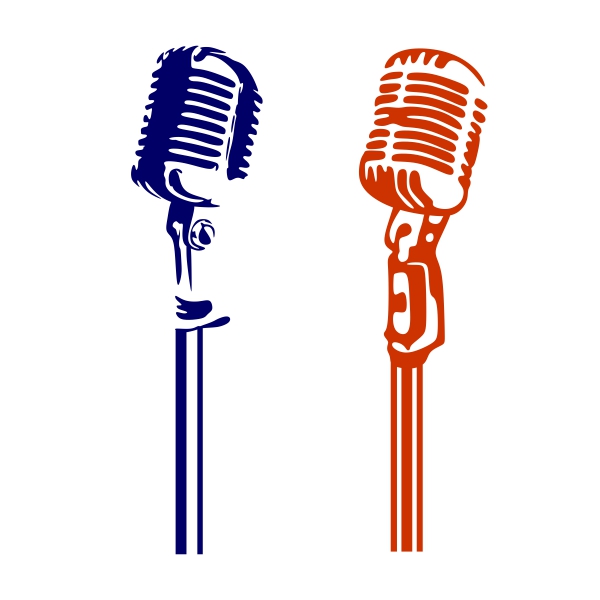 600x600 Microphone Cuttable Design Cut File. Vector, Clipart, Digital