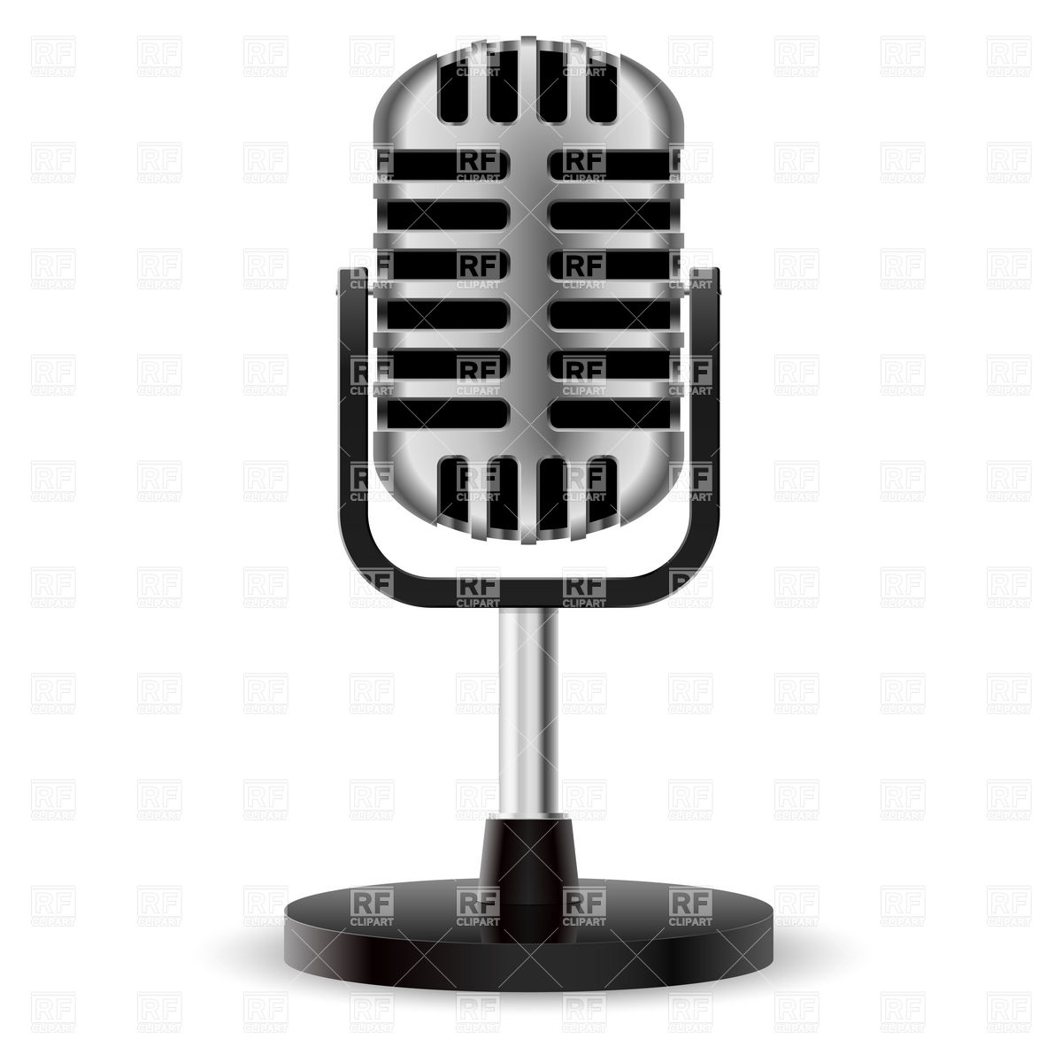 1200x1200 Realistic Retro Studio Microphone Royalty Free Vector Clip Art