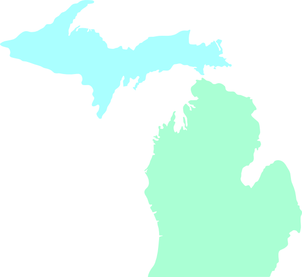 600x550 Michigan Map Clean Teal Clip Art