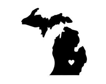 340x270 Michigan Svg Dxf Jpeg Png File Stencil Monogram Frame Silhouette