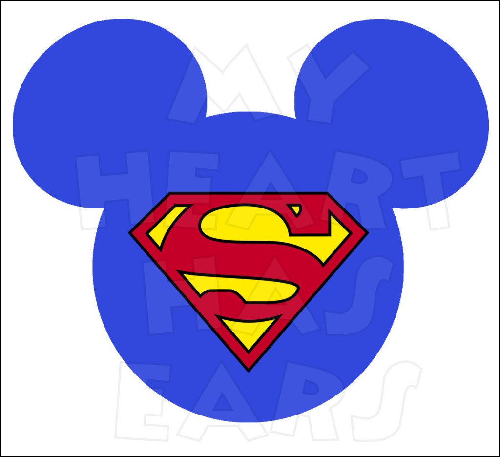 1024x936 Mickey Mouse Dressed As Super Man Instant Download Digital Clip