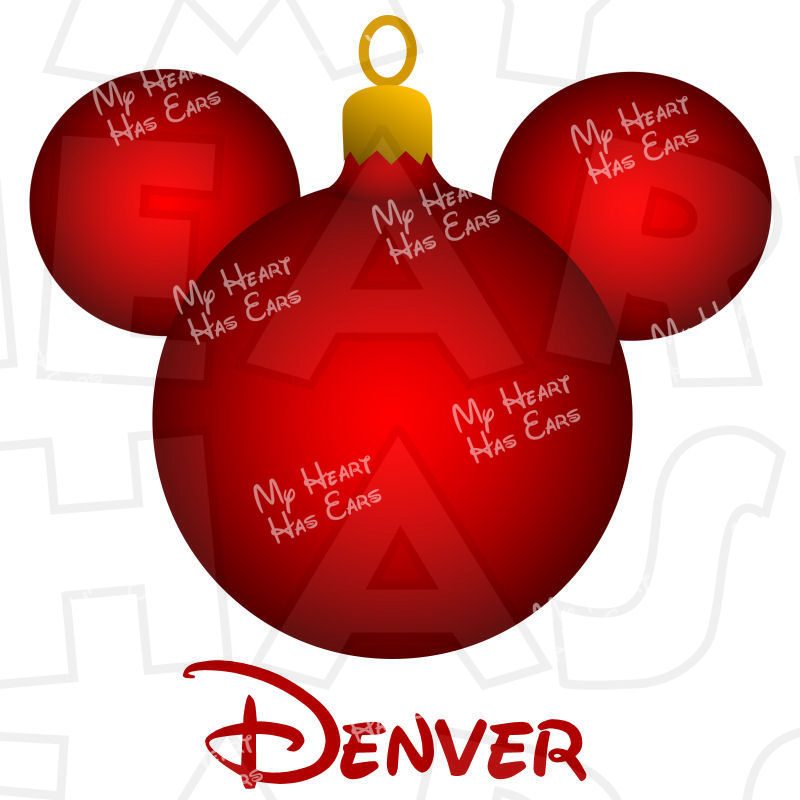800x800 Christmas Ornament Mickey Mouse Ears Head Instant Download Digital