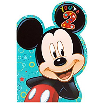 350x350 Hallmark 2nd Birthday Greeting Card (Mickey Mouse