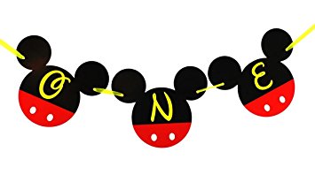 355x206 Mickey Mouse 1st Birthday Banner One Birthday Banner