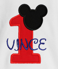 188x220 Boys Birthday Mickey Mouse Red Number Quick Ship Top