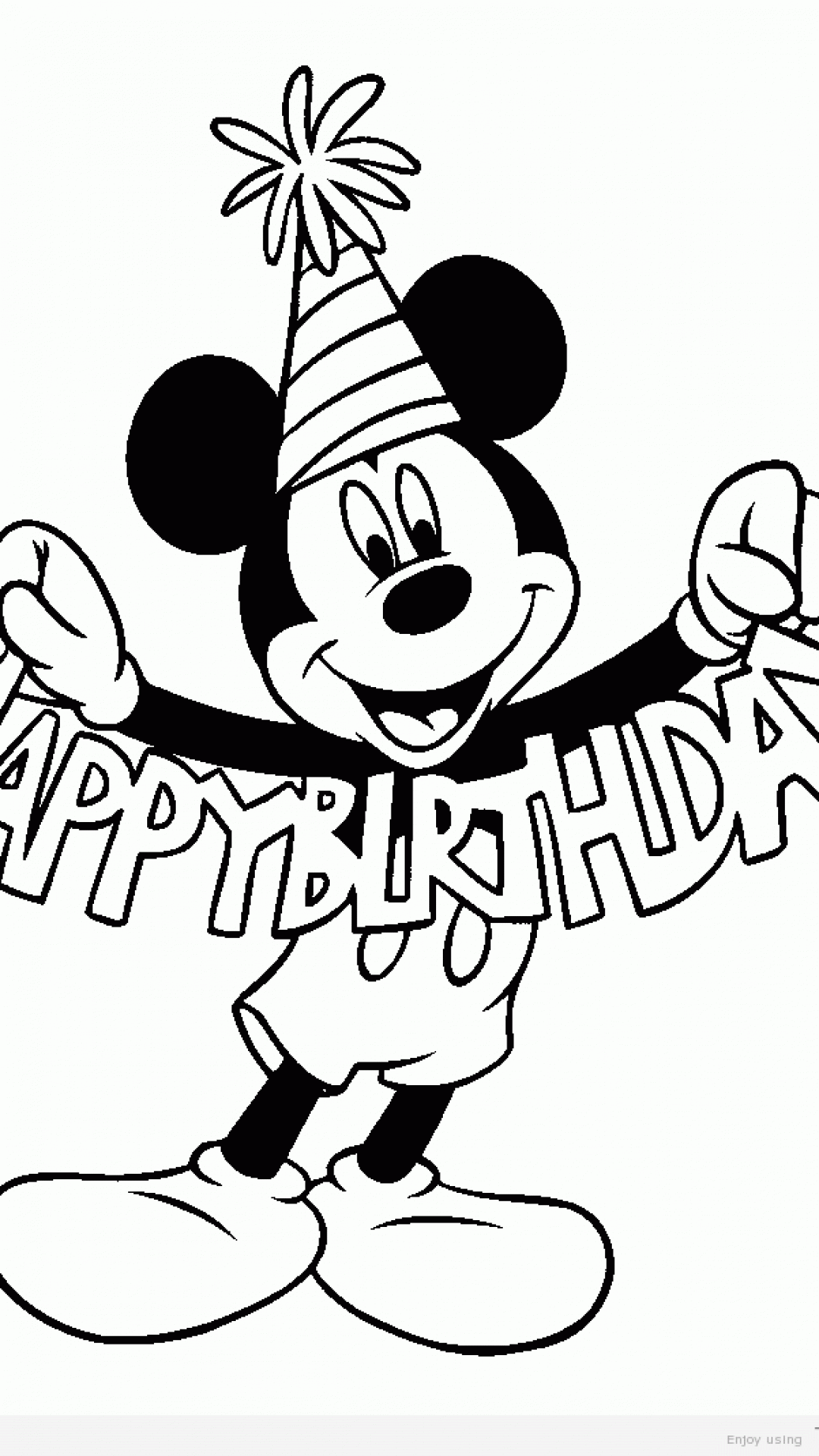 1080x1920 Mickey Mouse Birthday Coloring Pages Timykids