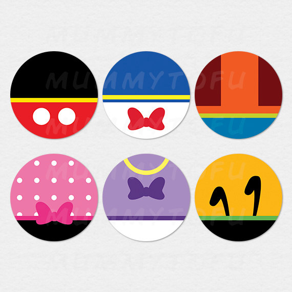 570x570 Mickey Mouse Clubhouse Party Circle Cupcake Toppers Mickey