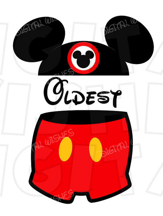 570x752 Mickey Mouse Ears With Pants Oldest Child Digital Iron