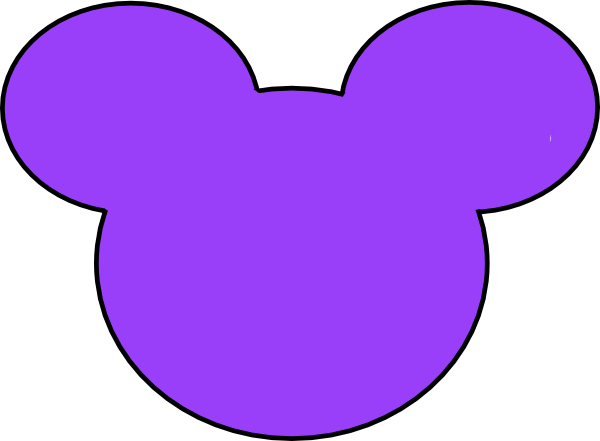 600x441 Purple Mickey Mouse Outline Clip Art