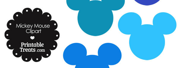 610x229 Mickey Mouse Head Clipart In Shades Of Blue Printable