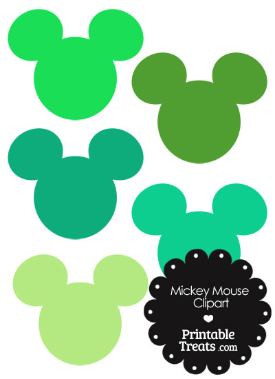 400x550 Mickey Mouse Head Clipart In Shades Of Green Printable