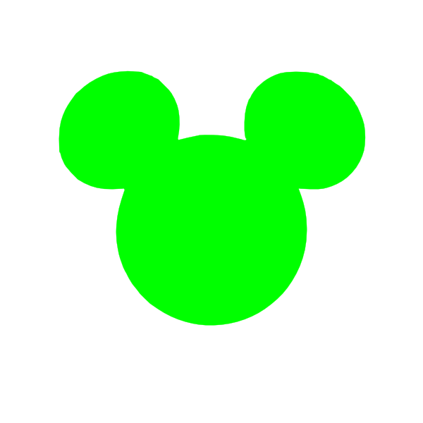 600x600 Green Mickey Head Clip Art